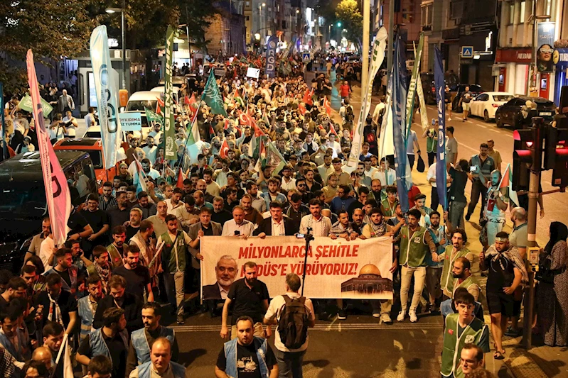 İstanbul’da Filistin’e destek yürüyüşü düzenlendi