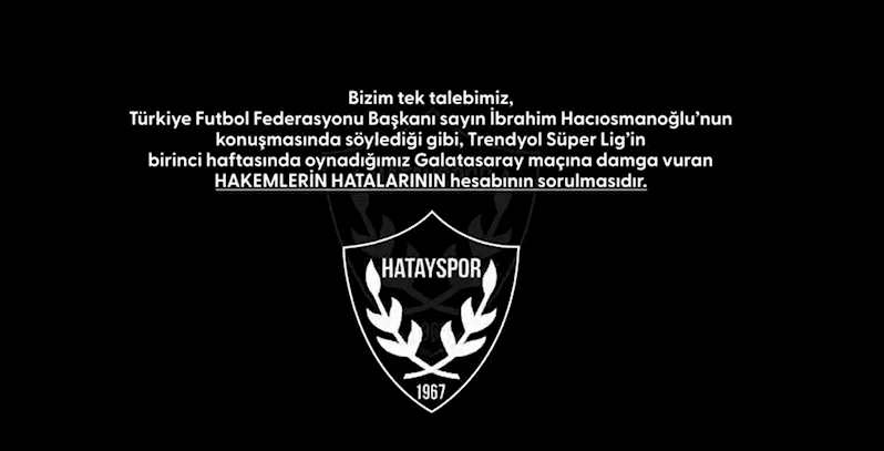 Hatayspor yönetiminden TFF