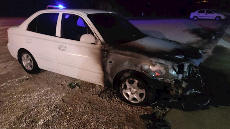 Tokat’ta otomobilde çıkan yangında hasar oluştu