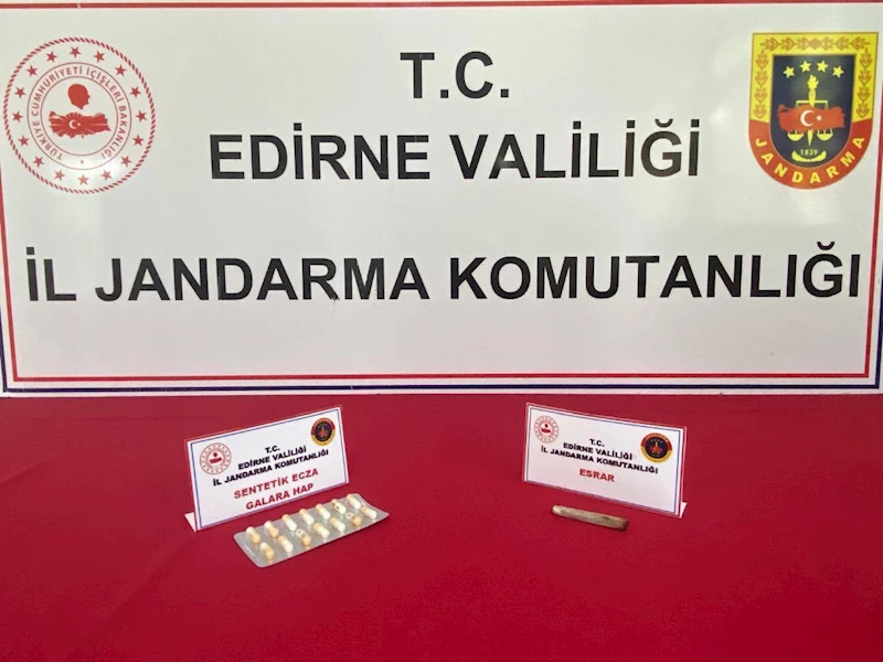 Edirne’de üzerinde uyuşturucuyla yakalanan şüpheliye gözaltı 