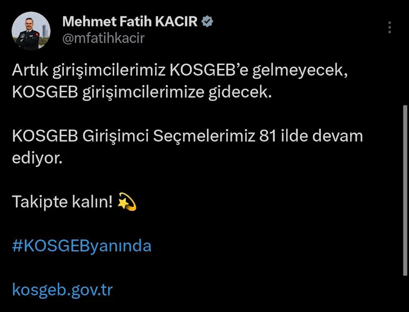 KOSGEB girişimcilerini seçiyor