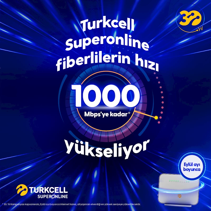 Turkcell, ev interneti hızını 1000 mbps’ye çıkarıyor