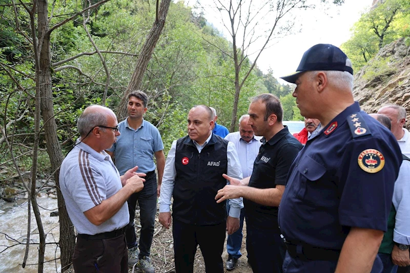 Artvin Valisi Ünsal, sel bölgesinde incelemelerde bulundu