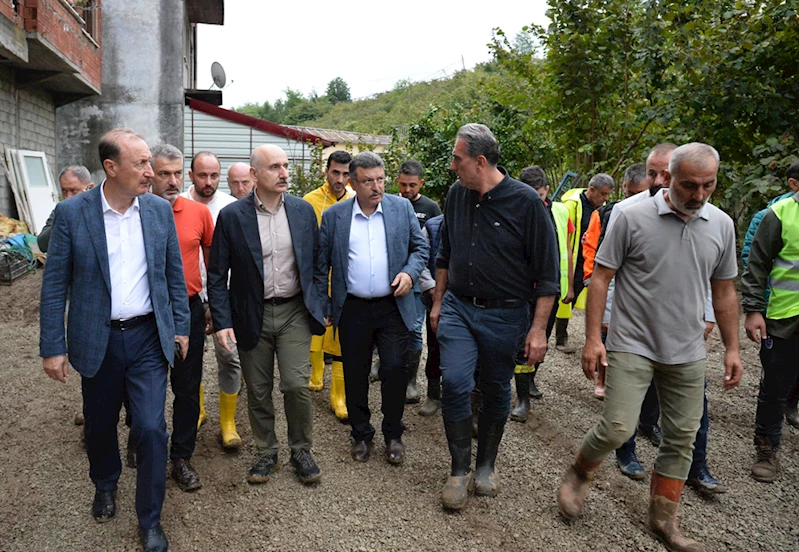 Ulaştırma ve Altyapı Bakan Yardımcısı İskurt, yağıştan etkilenen Araklı