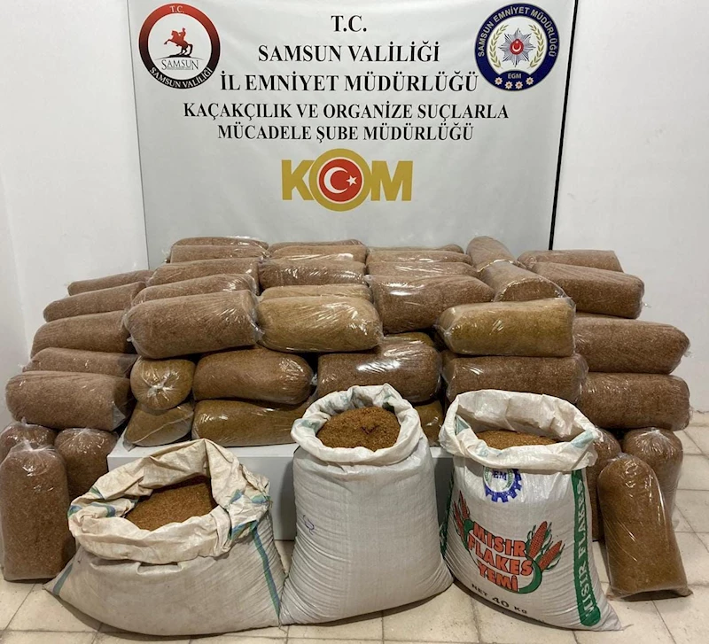 Samsun’da 435 kilogram kaçak tütün ele geçirildi