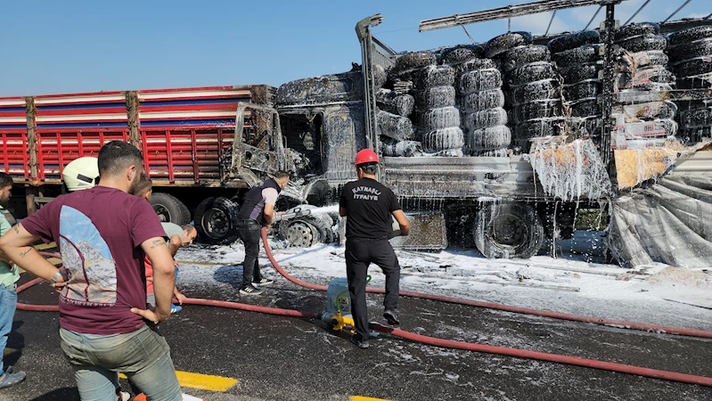 Kaza yapan LPG deposu yüklü TIR yandı