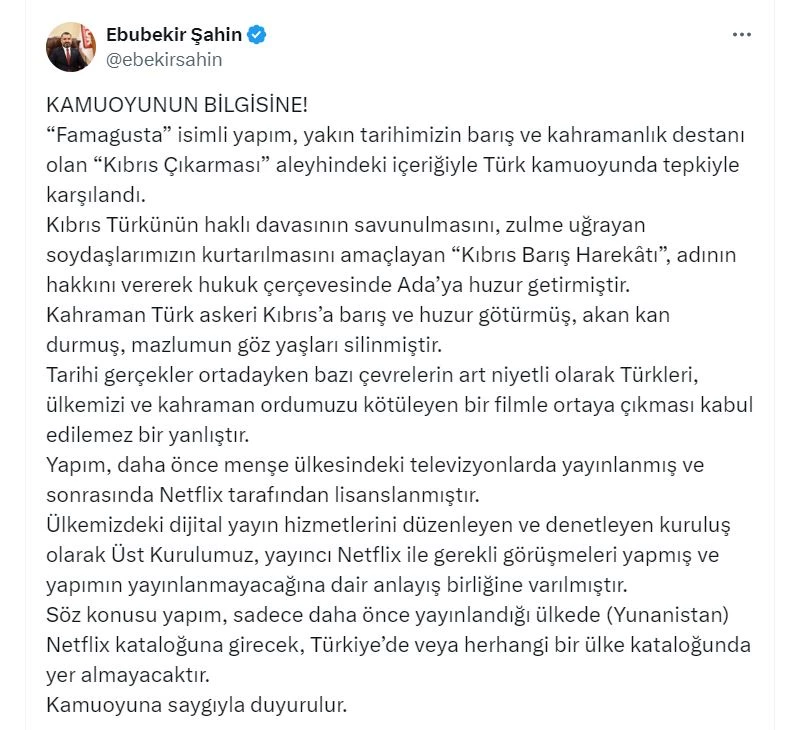 RTÜK Başkanı Şahin: 