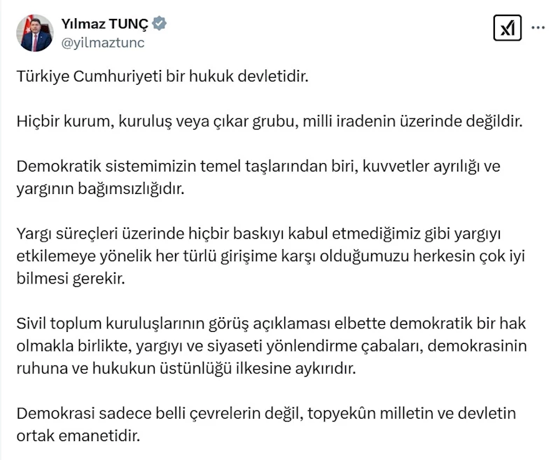 Bakan Tunç: Türkiye, eskiye Türkiye değildir