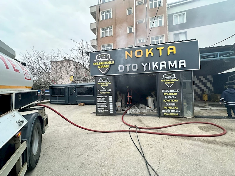 Edirne’de oto yıkamacıda yangın