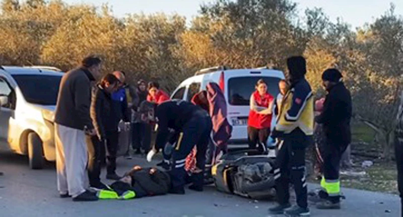 Otomobile çarpan motosiklet sürücüsü yaralandı 