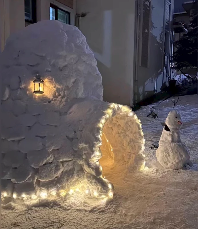 İstanbul- Eyüpsultan’da Eskimolara özenip iglo ev yaptılar