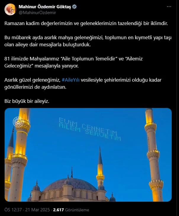 Ramazanın ikinci yarısında mahyalar, 