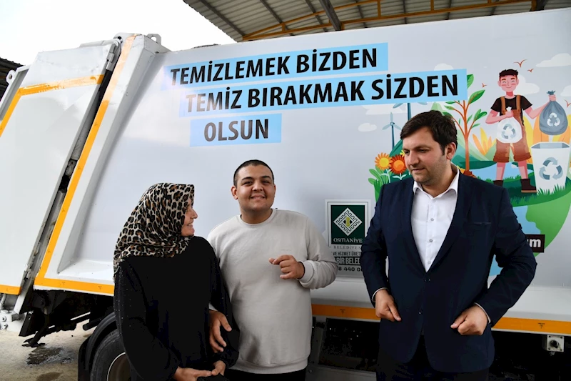 Osmaniye’de otizmli çocuğa çöp kamyonuyla yapılan sürpriz