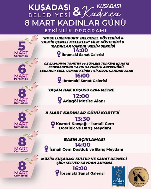 Kuşadalı kadınlar omuz omuza 8 Mart