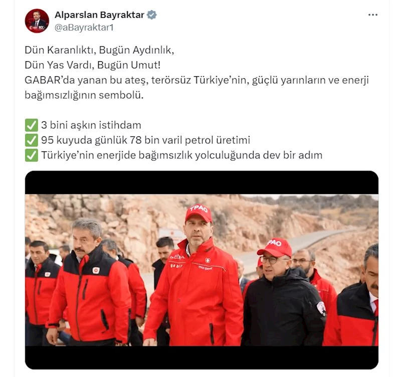 Bakan Bayraktar: Gabar