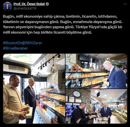 Bakan Bolat: Bugün, milli ekonomiye sahip çıkma günü