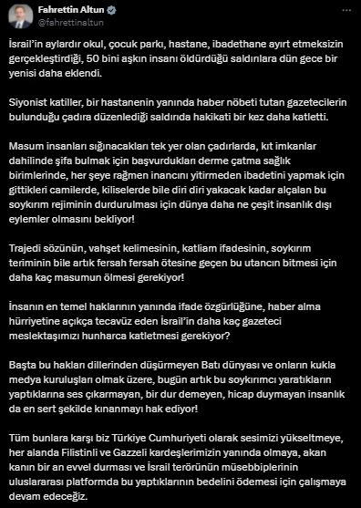 Fahrettin Altun: İsrail