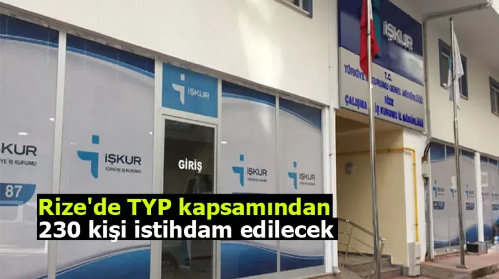 Rize’de TYP Kapsamında 230 Kişiye İstihdam Fırsatı