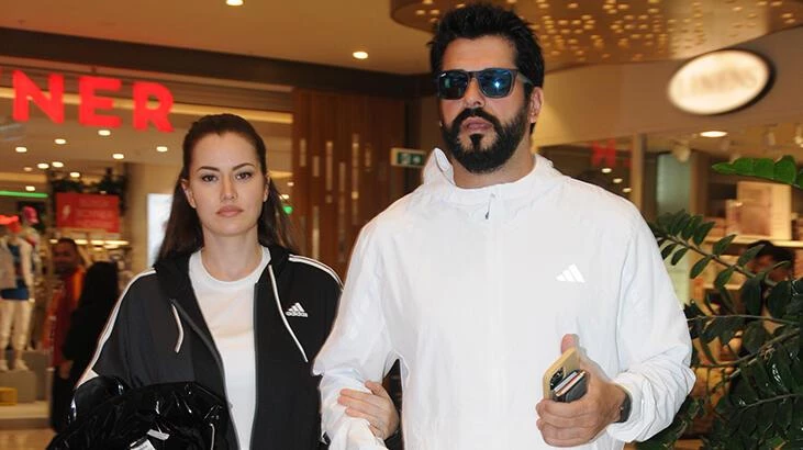 Burak Özçivit ve Fahriye Evcen kol kola alışverişte