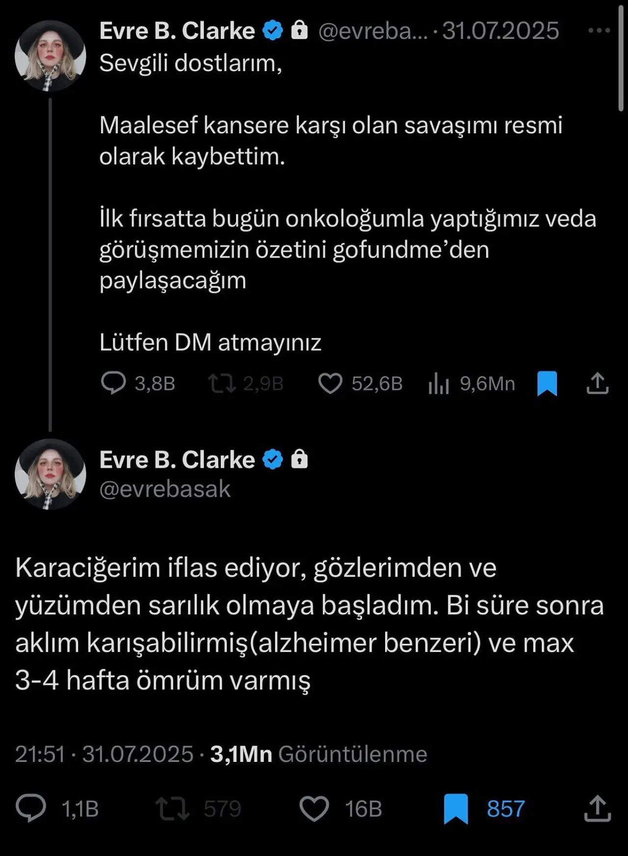 Evre Başak Clarke Kimdir? Kanser Mücadelesi, Yardım Kampanyası ve Sosyal Medyadaki Tartışmalar 4